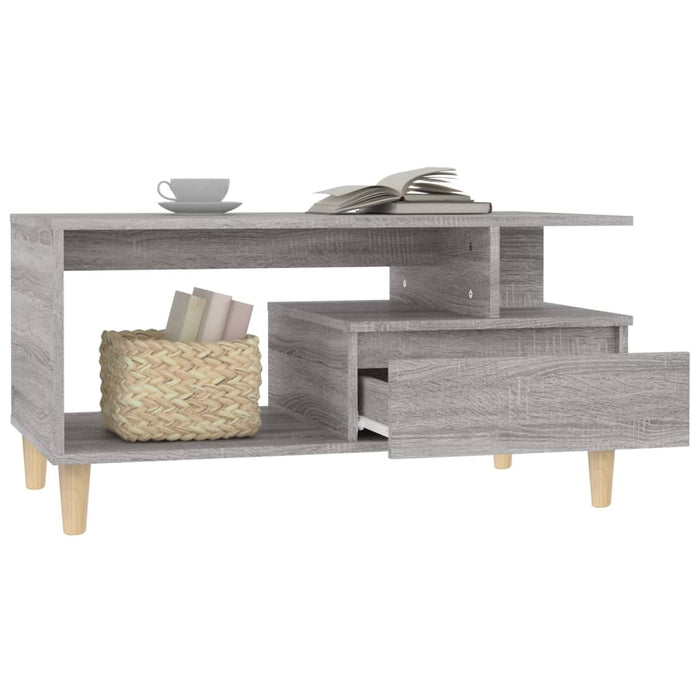 Tavolino da Salotto Grigio Sonoma 90x49x45 cm Legno Multistrato