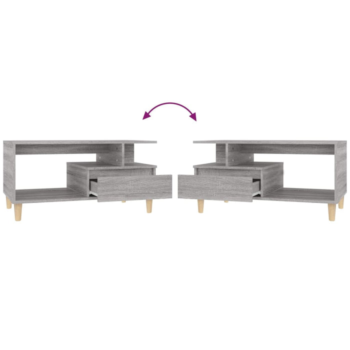 Tavolino da Salotto Grigio Sonoma 90x49x45 cm Legno Multistrato