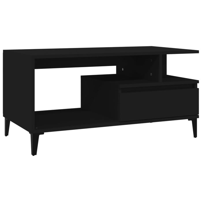 Tavolino da Salotto Nero 90x49x45 cm in Legno Multistrato cod mxl 12695