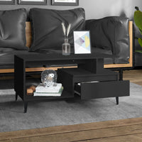 Tavolino da Salotto Nero 90x49x45 cm in Legno Multistrato cod mxl 12695