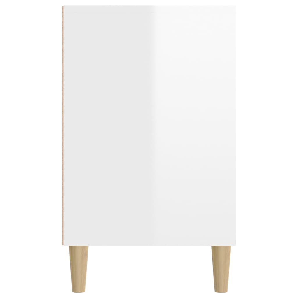 Scarpiera Bianco Lucido 102x36x60 cm in Legno Multistrato 819726