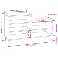 Scarpiera Nera 102x36x60 cm in Legno Multistrato cod mxl 41423