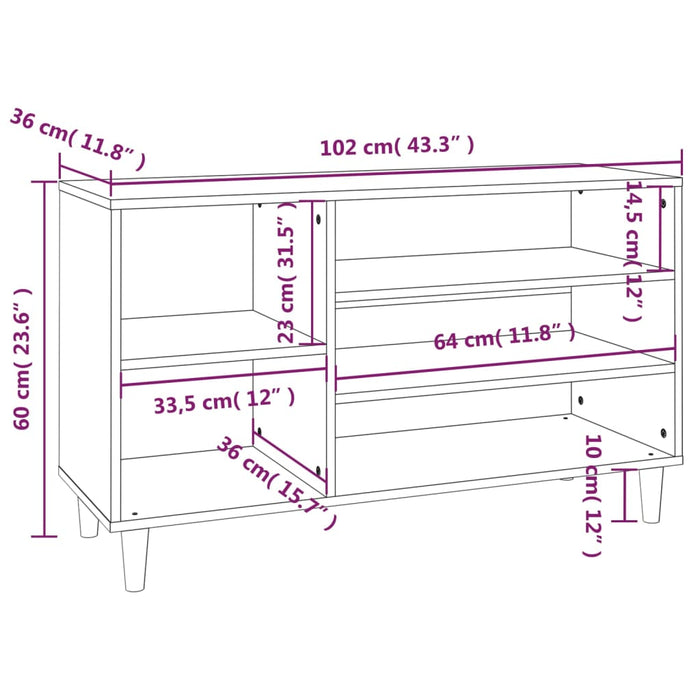 Scarpiera Bianca 102x36x60 cm in Legno Multistrato 819740