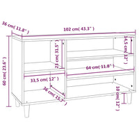 Scarpiera Nera 102x36x60 cm in Legno Multistrato