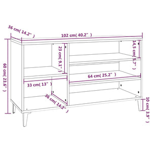 Scarpiera Grigio Sonoma 102x36x60 cm in Legno Multistrato