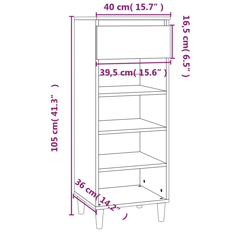 Scarpiera Bianca 40x36x105 cm in Legno Multistrato cod mxl 49462