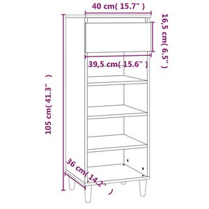 Scarpiera Bianca 40x36x105 cm in Legno Multistrato 819772