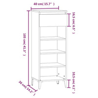 Scarpiera Grigio Cemento 40x36x105 cm in Legno Multistrato