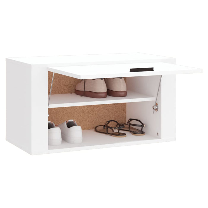 Scarpiera a Parete Bianco 70x35x38 cm Legno Multistrato cod mxl 41486