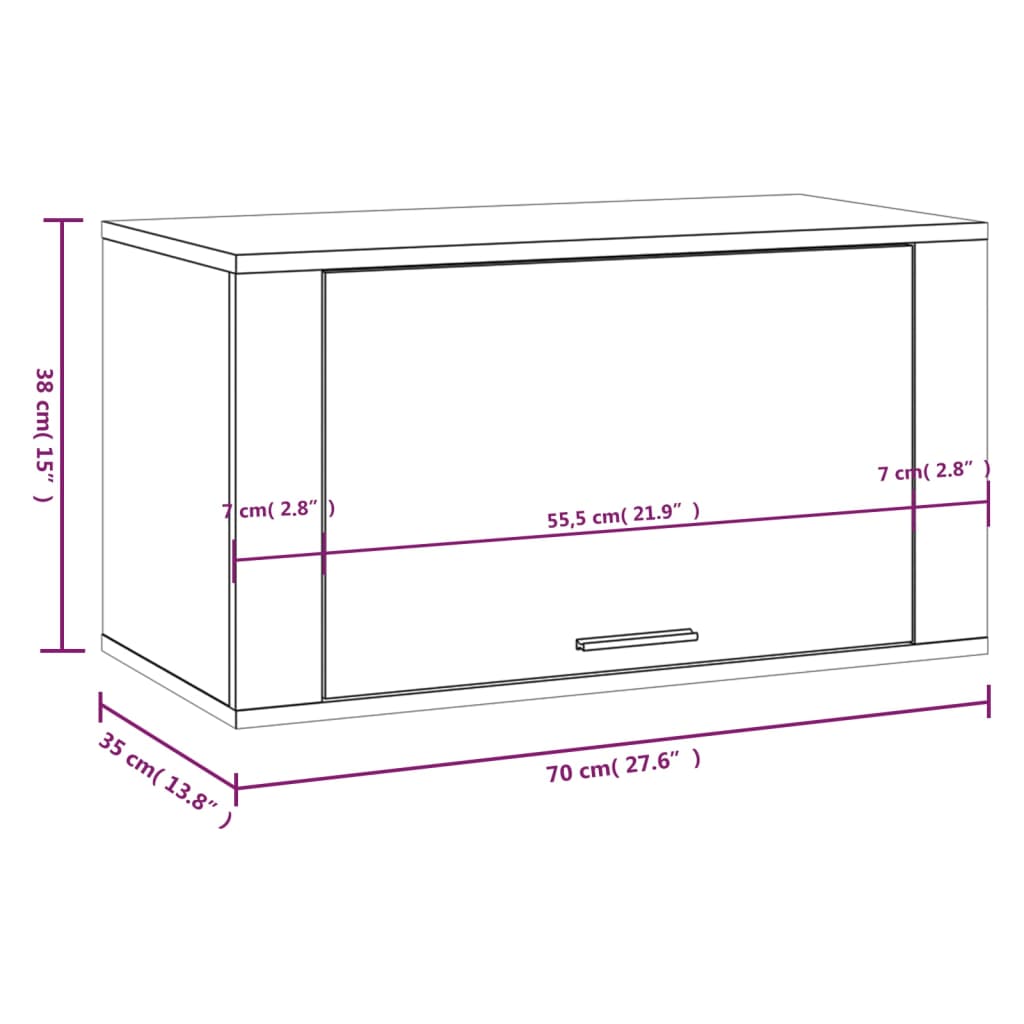 Scarpiera a Parete Bianco 70x35x38 cm Legno Multistrato cod mxl 41486