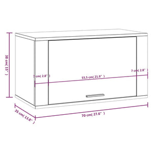 Scarpiera a Parete nero 70x35x38 cm Legno Multistrato cod mxl 44057