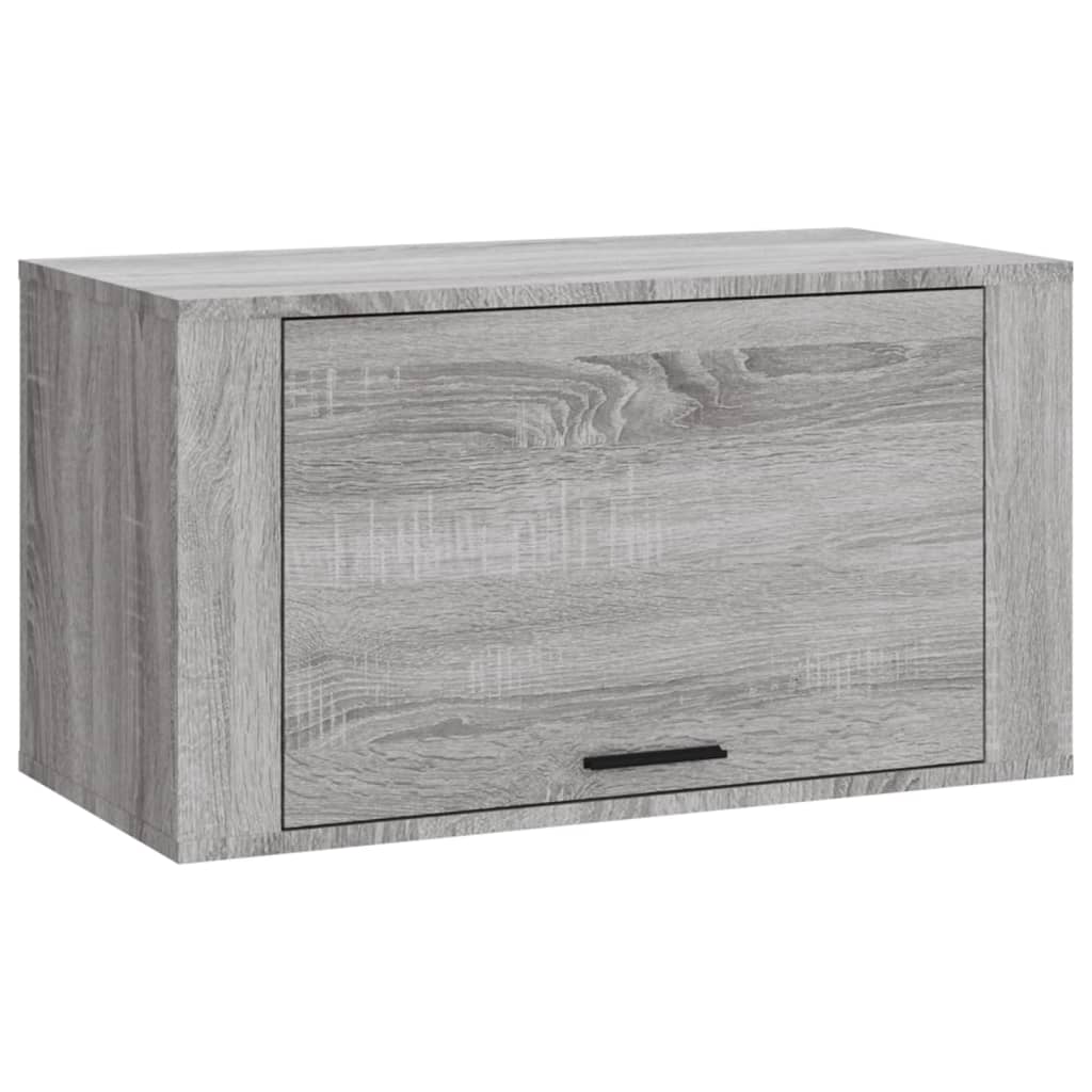 Scarpiera a Muro Grigio Sonoma 70x35x38 cm Legno Massello Pino 821018