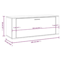 Scarpiera a Muro Nero 100x35x38 cm in Legno Multistrato cod mxl 50479