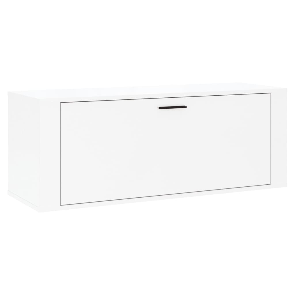 Scarpiera Bianco Lucido 100x35x38 cm in Legno Multistrato cod mxl 46415