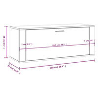 Scarpiera a Muro Rovere Sonoma 100x35x38cm in Legno Multistrato cod mxl 50481