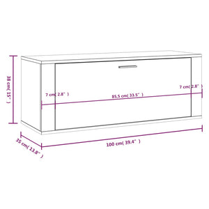 Scarpiera a Muro Rovere Sonoma 100x35x38cm in Legno Multistrato cod mxl 50481