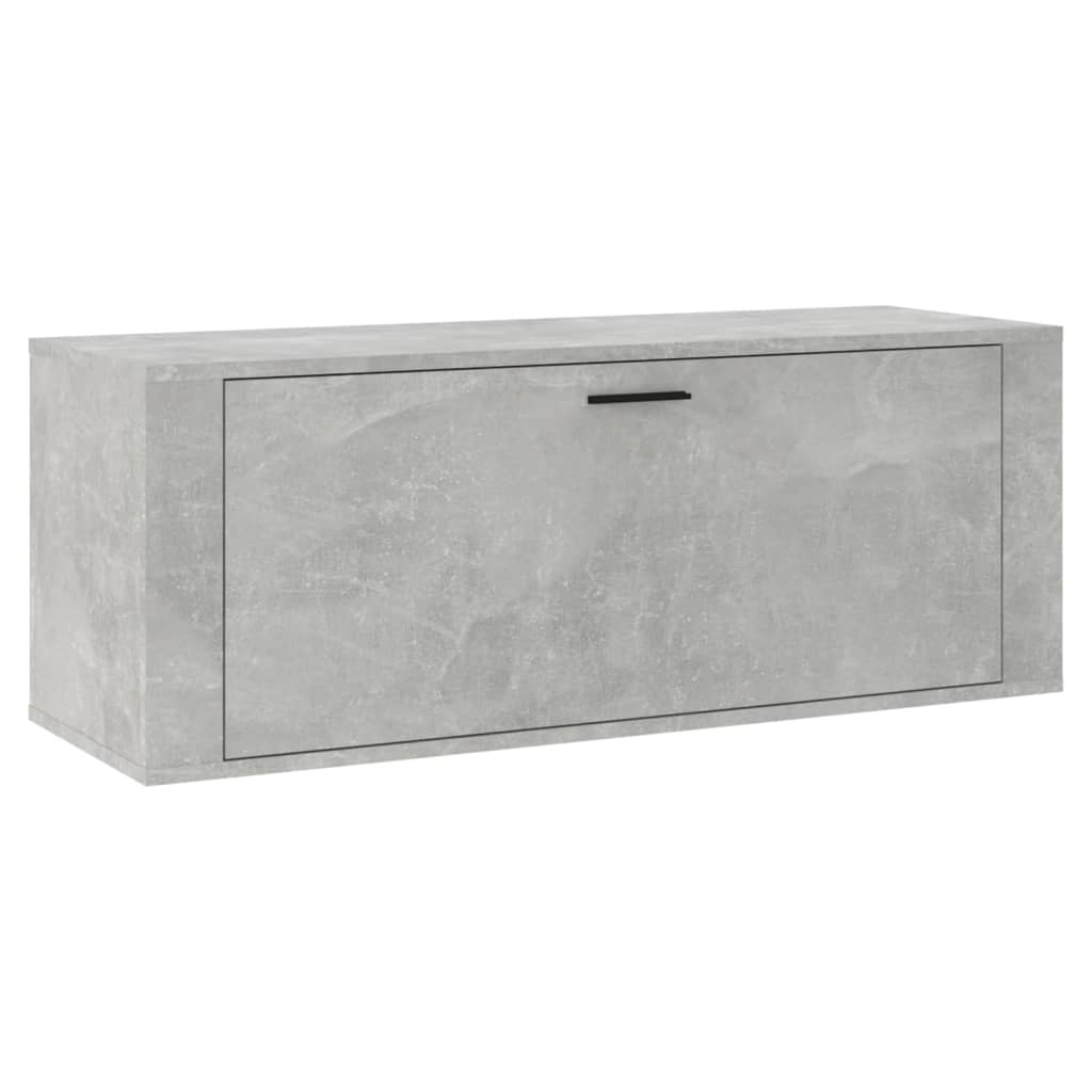 Scarpiera a Muro Grigio Cemento100x35x38cm in Legno Multistrato 821024