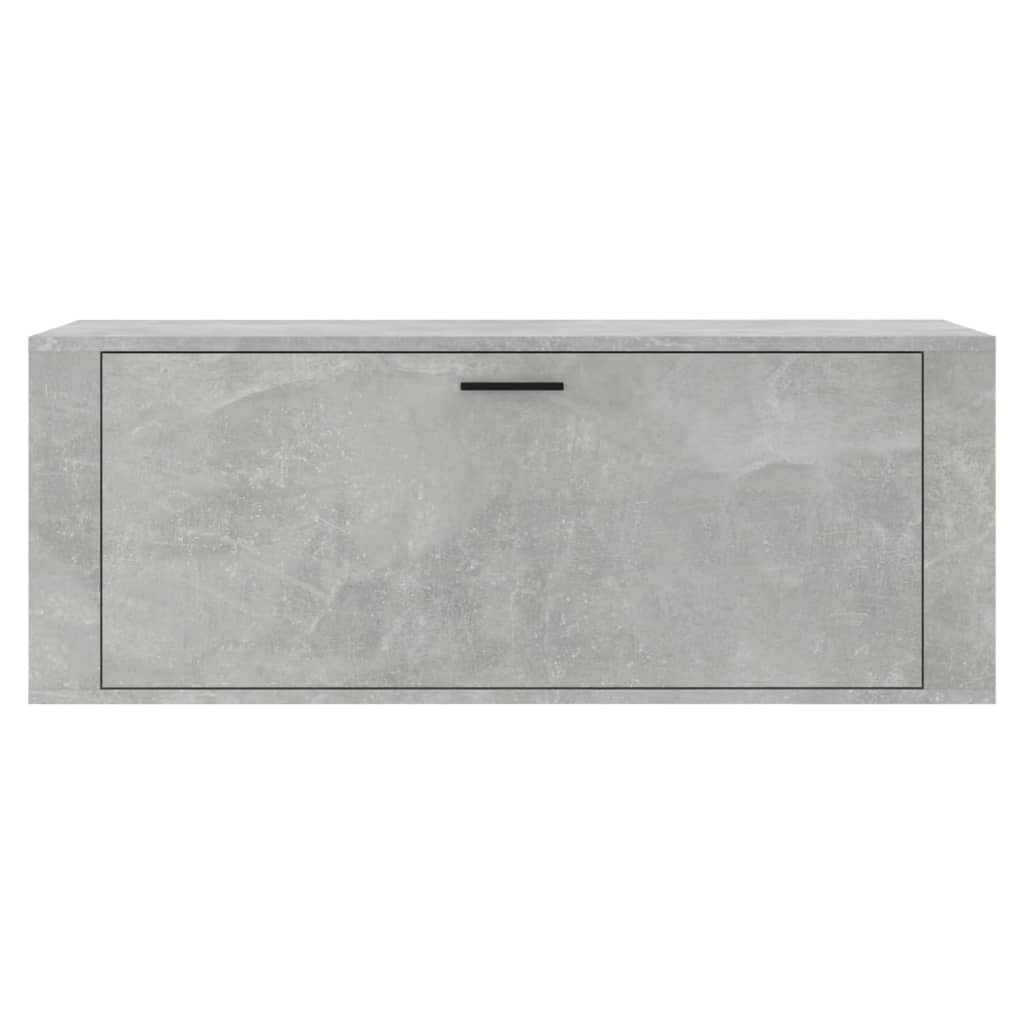 Scarpiera a Muro Grigio Cemento100x35x38cm in Legno Multistrato 821024