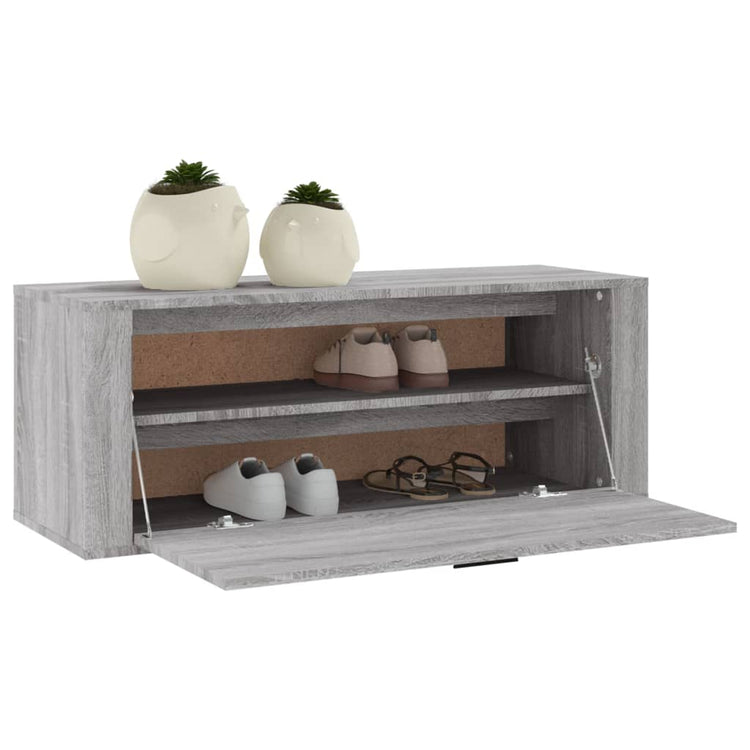 Scarpiera a Muro Grigio Sonoma 100x35x38cm in Legno Multistrato cod mxl 52263