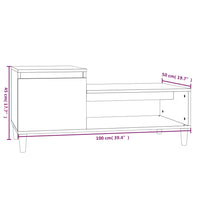 Tavolino da Salotto Nero 100x50x45 cm in Legno Multistrato 821125