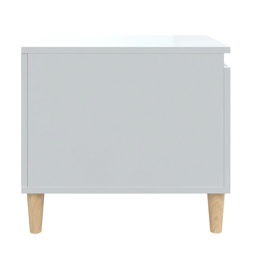 Tavolino da Salotto Bianco Lucido 100x50x45cm Legno Multistrato cod mxl 10136