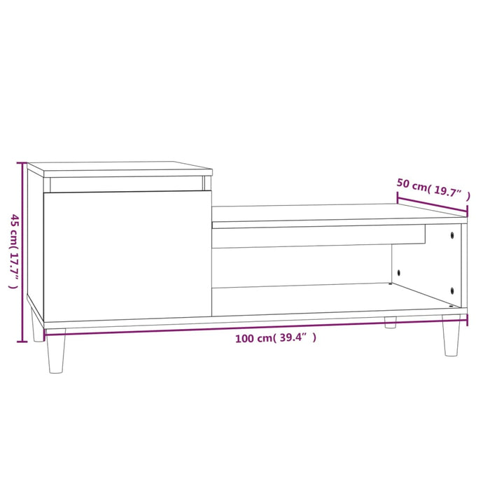 Tavolino da Salotto Rovere Sonoma 100x50x45cm Legno Multistrato cod mxl 16168