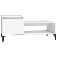 Tavolino da Salotto Bianco 100x50x45 cm in Legno Multistrato cod mxl 26109