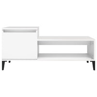 Tavolino da Salotto Bianco 100x50x45 cm in Legno Multistrato cod mxl 26109