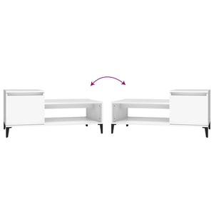 Tavolino da Salotto Bianco 100x50x45 cm in Legno Multistrato cod mxl 26109