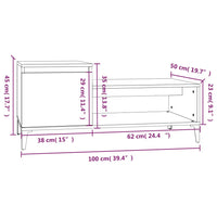 Tavolino da Salotto Bianco 100x50x45 cm in Legno Multistrato cod mxl 26109