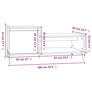 Tavolino da Salotto Rovere Sonoma 100x50x45cm Legno Multistrato