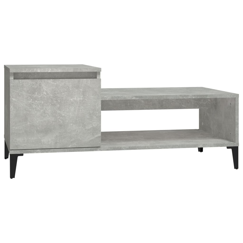 Tavolino Salotto Grigio Cemento 100x50x45 cm Legno Multistrato 821136