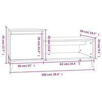 Tavolino Salotto Grigio Cemento 100x50x45 cm Legno Multistrato 821136