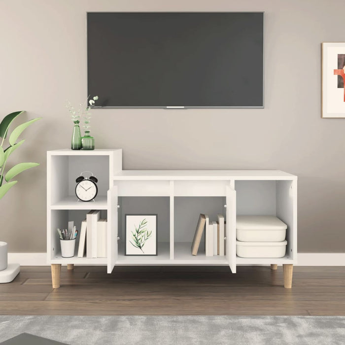 Mobile Porta TV Bianco 100x35x55 cm in Legno Multistrato cod mxl 26299