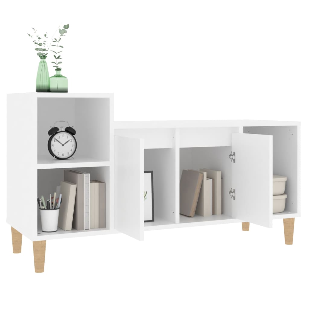 Mobile Porta TV Bianco 100x35x55 cm in Legno Multistrato cod mxl 26299