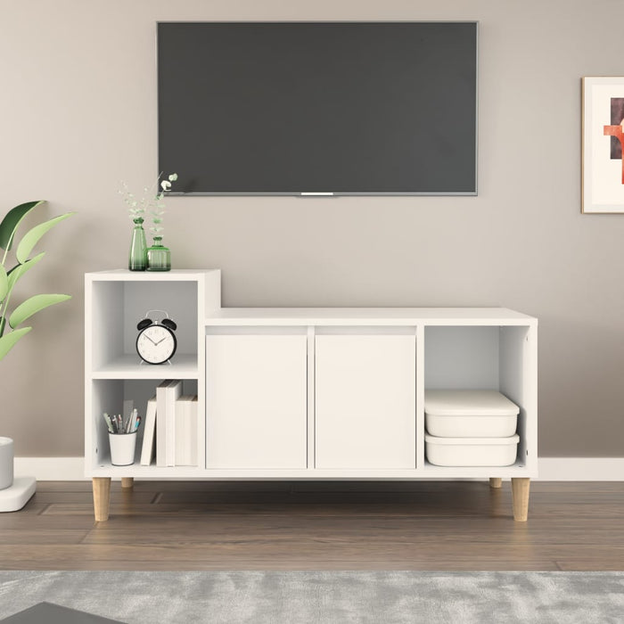 Mobile Porta TV Bianco 100x35x55 cm in Legno Multistrato cod mxl 26299