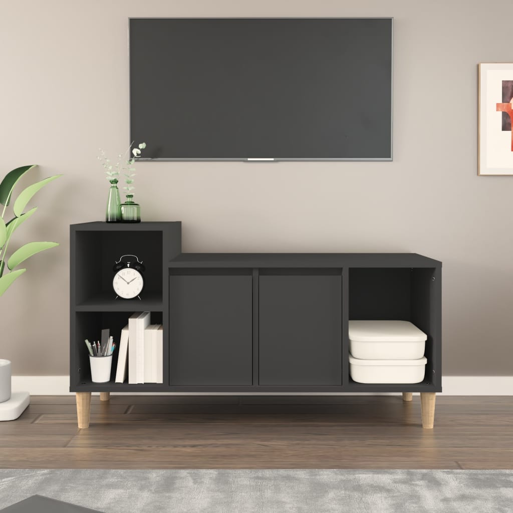 Mobile Porta TV Nero 100x35x55 cm in Legno Multistrato cod mxl 27507