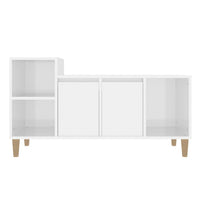 Mobile Porta TV Bianco Lucido 100x35x55 cm in Legno Multistrato 821174