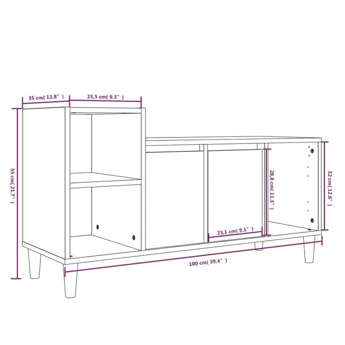 Mobile per TV Rovere Sonoma 100x35x55 cm Legno Multistrato