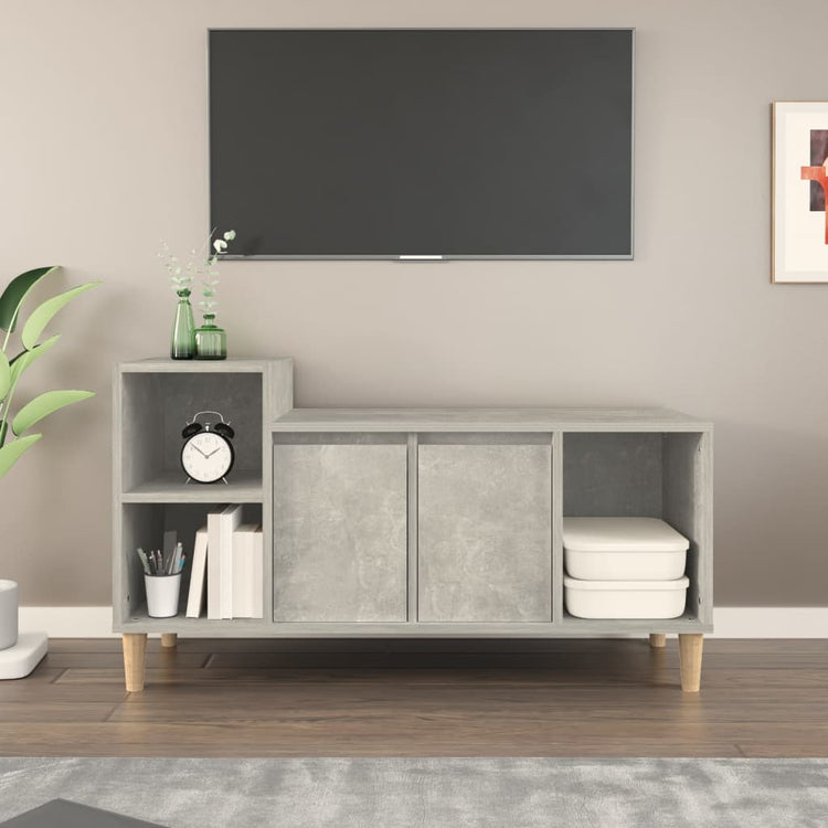 Mobile per TV Grigio Cemento 100x35x55 cm Legno Multistrato