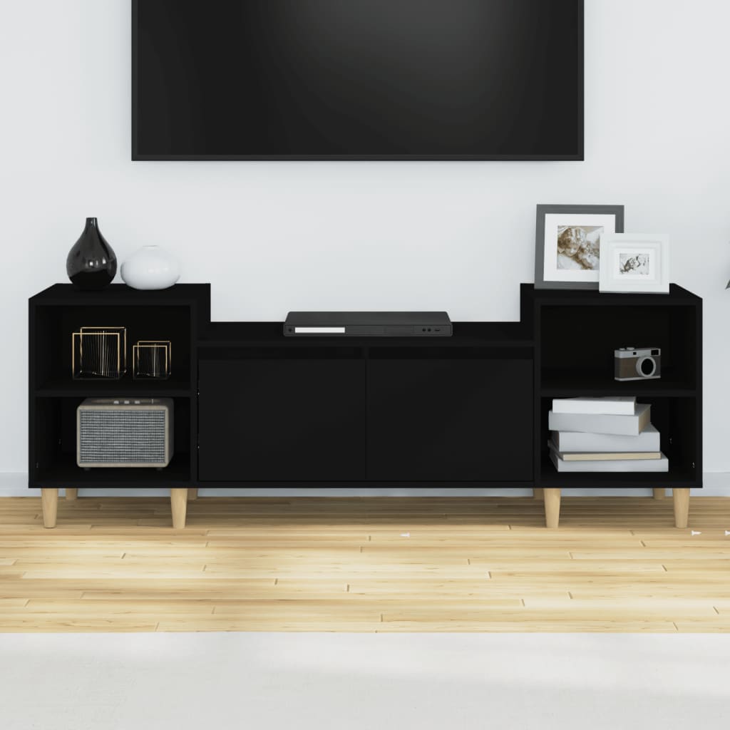 Mobile Porta TV Nero 160x35x55 cm in Legno Multistrato cod mxl 17897