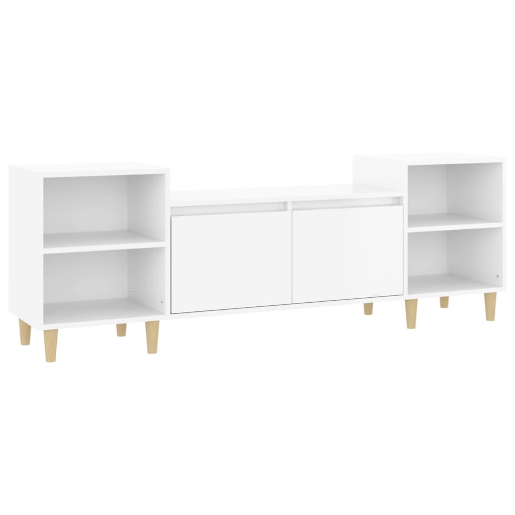 Mobile Porta TV Bianco Lucido 160x35x55 cm in Legno Multistrato 821190