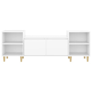 Mobile Porta TV Bianco Lucido 160x35x55 cm in Legno Multistrato 821190