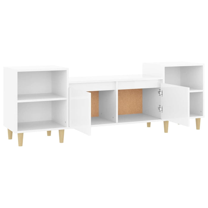 Mobile Porta TV Bianco Lucido 160x35x55 cm in Legno Multistrato 821190