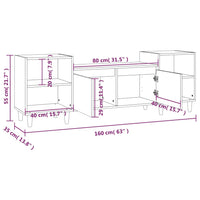 Mobile Porta TV Bianco Lucido 160x35x55 cm in Legno Multistrato 821190