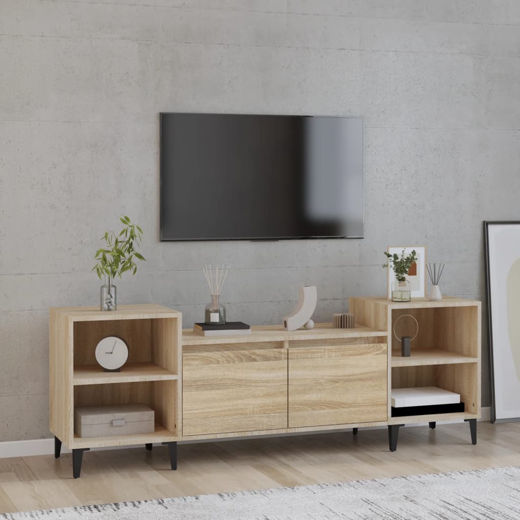 Mobile Porta TV Rovere Sonoma 160x35x55 cm Legno Multistrato cod 11051