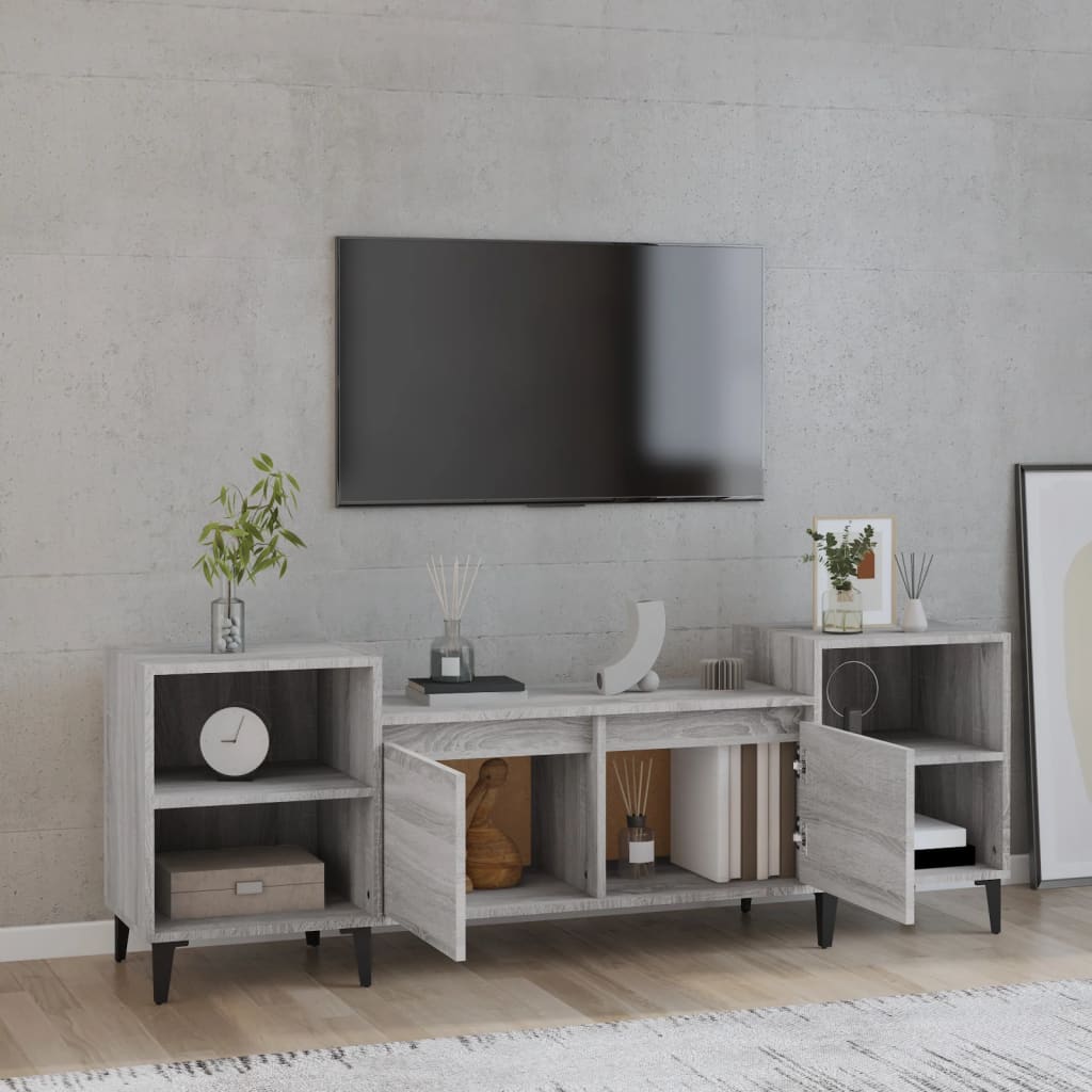 Mobile TV Grigio Sonoma 160x35x55 cm in Legno Multistrato cod mxl 27810