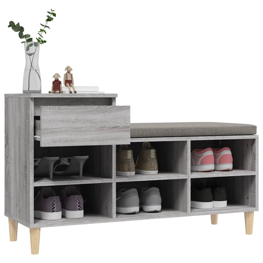 Scarpiera Grigio Sonoma 102x36x60 cm in Legno Multistrato cod mxl 34504