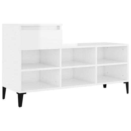 Scarpiera Bianco Lucido 102x36x60 cm in Legno Multistrato cod mxl 33463