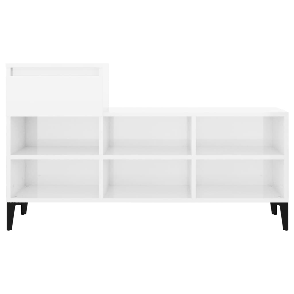 Scarpiera Bianco Lucido 102x36x60 cm in Legno Multistrato cod mxl 33463